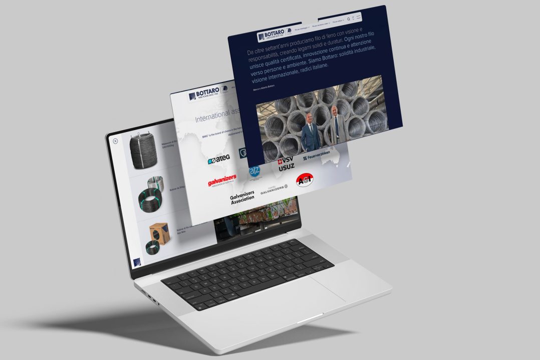 Mockup showing the new Bottaro website