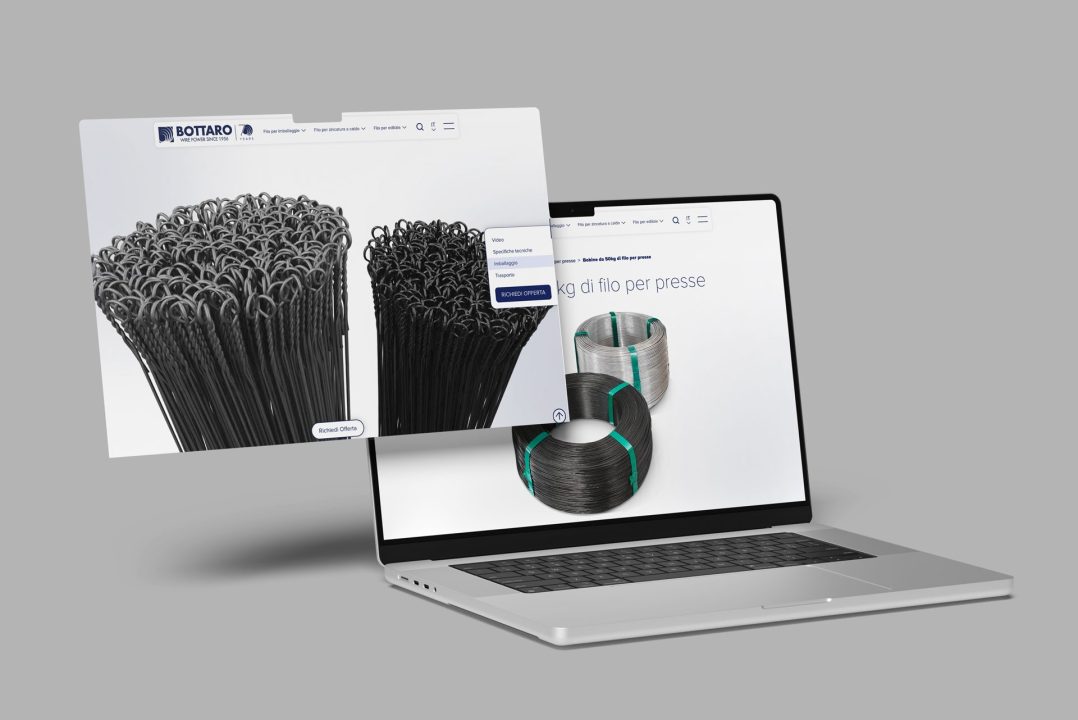 Mockup showing 3D on the new Bottaro website